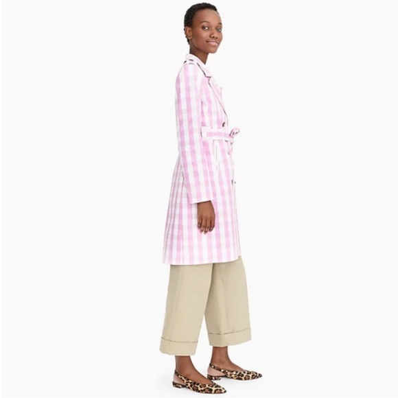 J.Crew 2011 Icon Oversize Gingham Trench Coat - Picture 4 of 5
